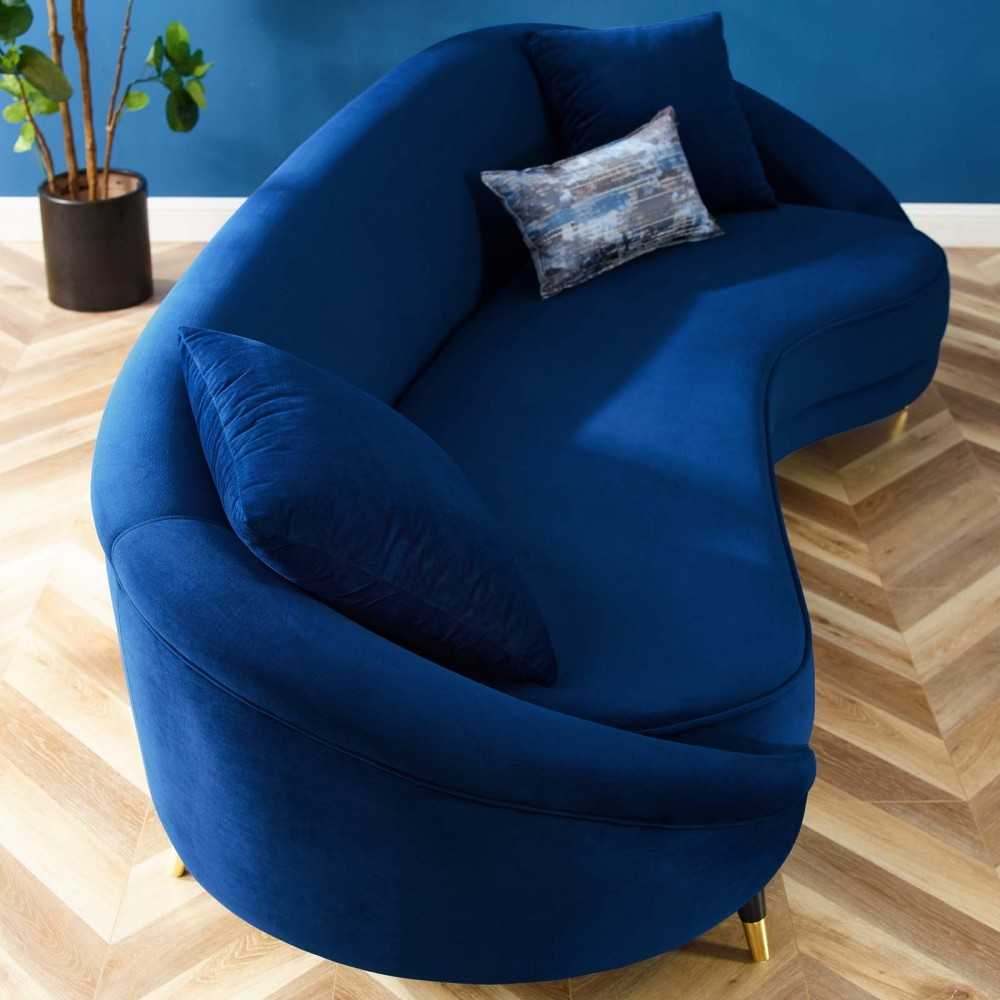 Echo Performance Velvet Sofa, Navy