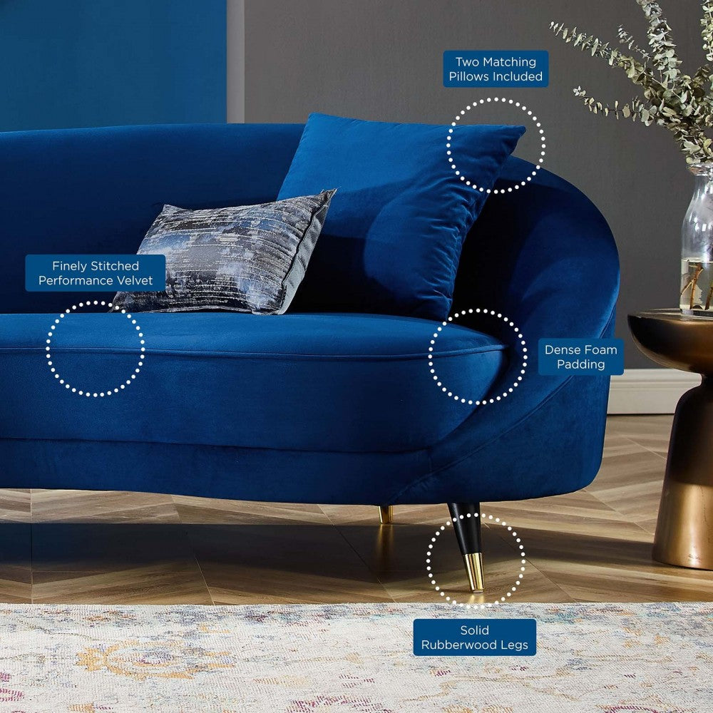 Echo Performance Velvet Sofa, Navy
