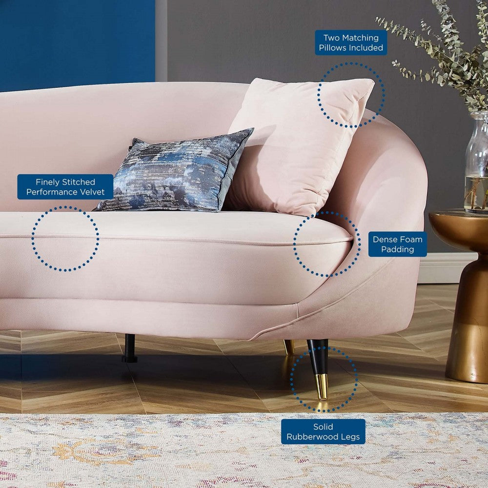Echo Performance Velvet Sofa, Pink