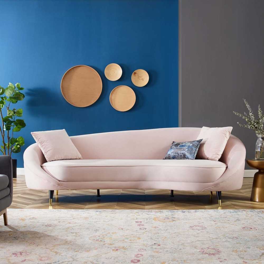 Echo Performance Velvet Sofa, Pink