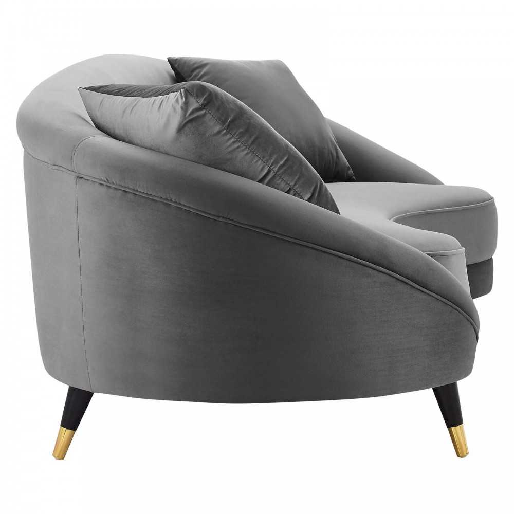 Echo Performance Velvet Sofa, Gray