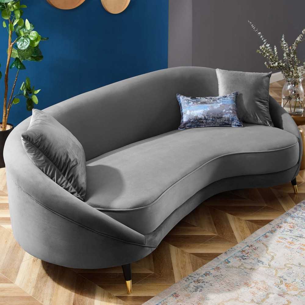 Echo Performance Velvet Sofa, Gray