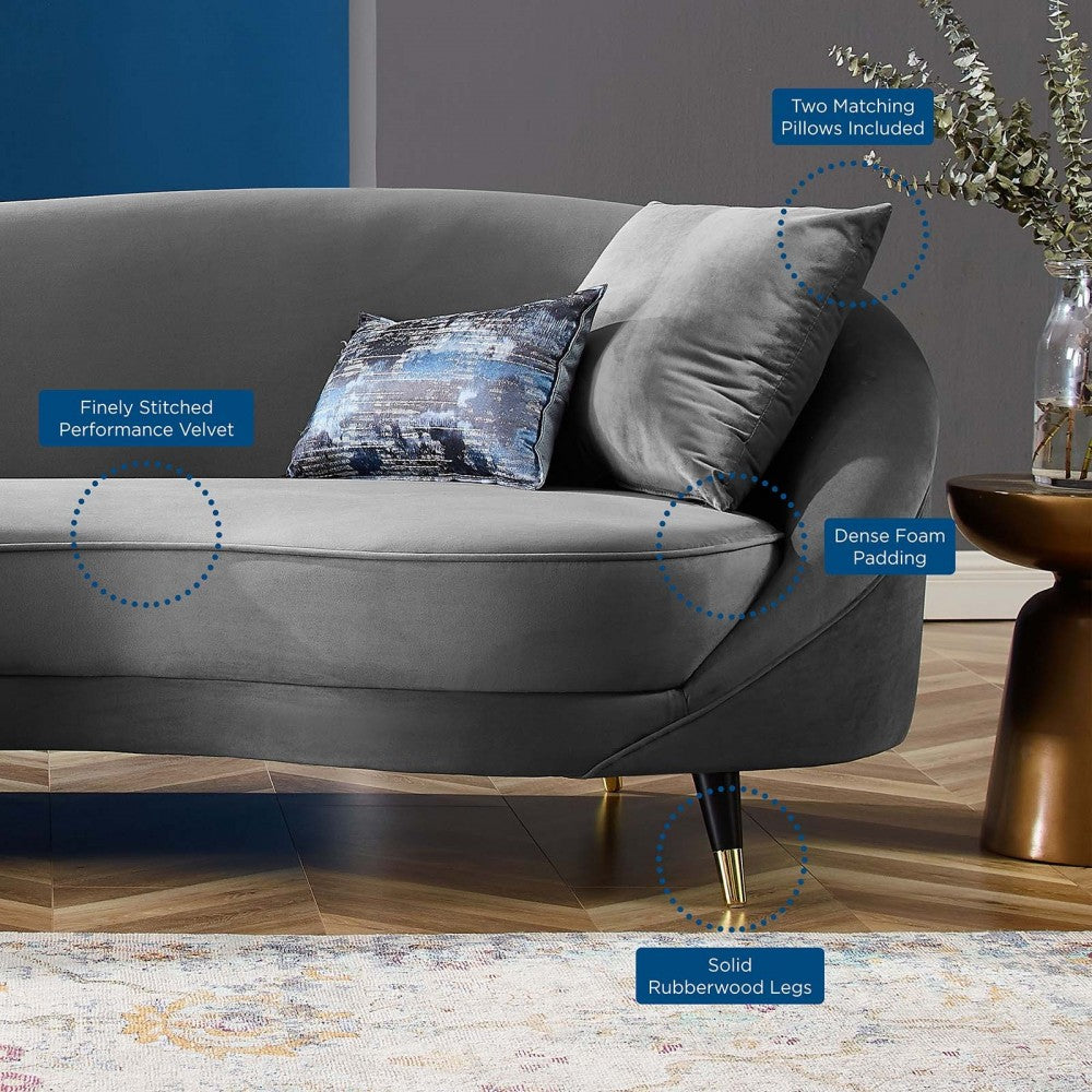 Echo Performance Velvet Sofa, Gray