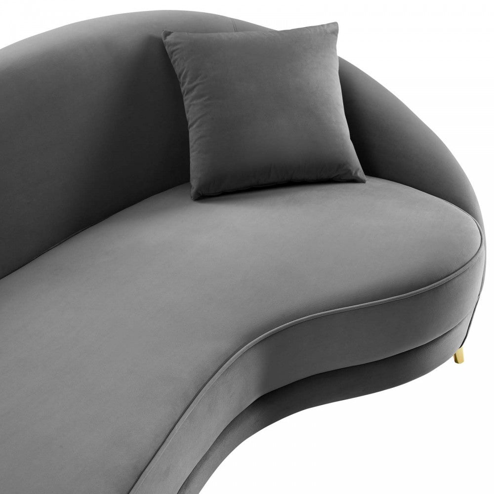 Echo Performance Velvet Sofa, Gray