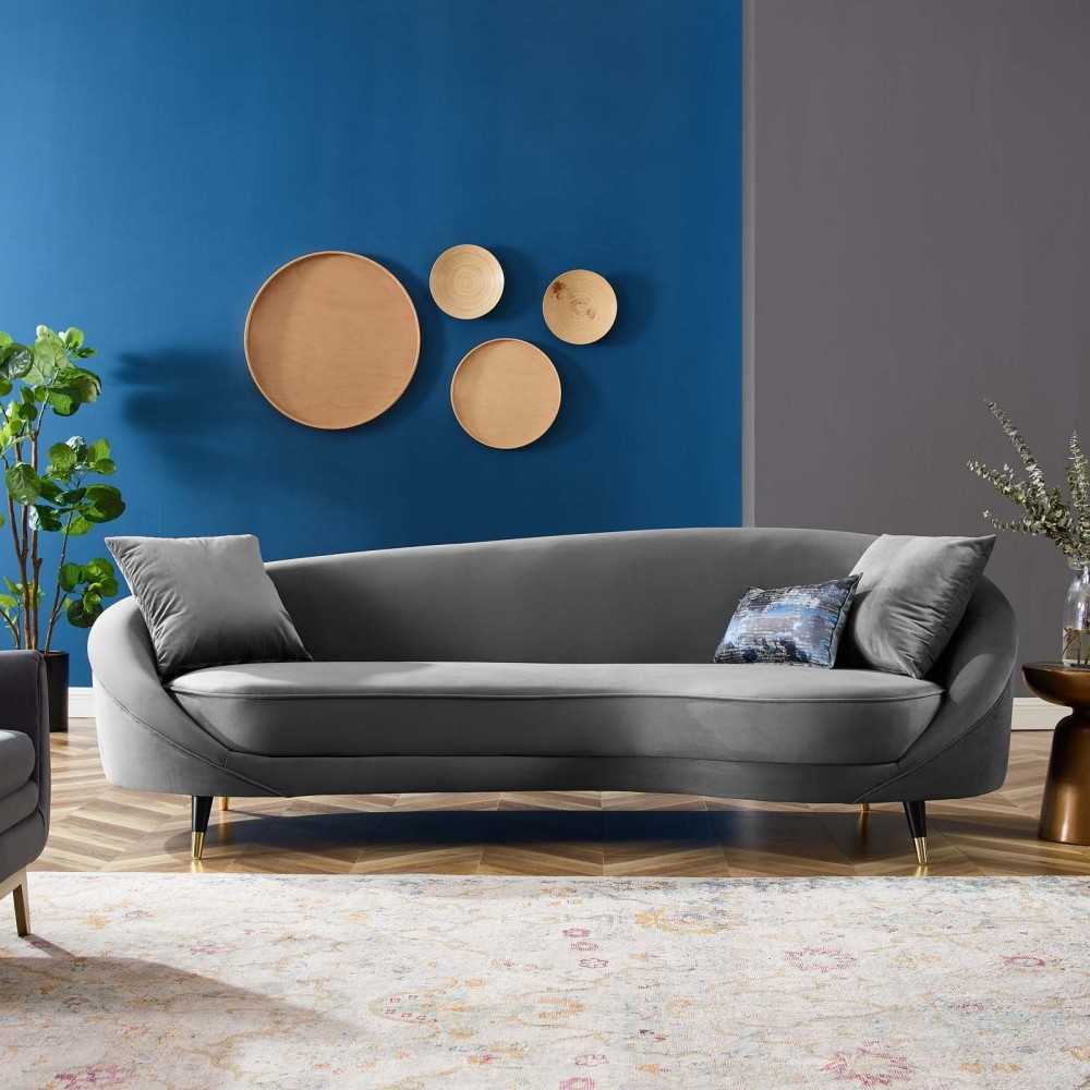 Echo Performance Velvet Sofa, Gray