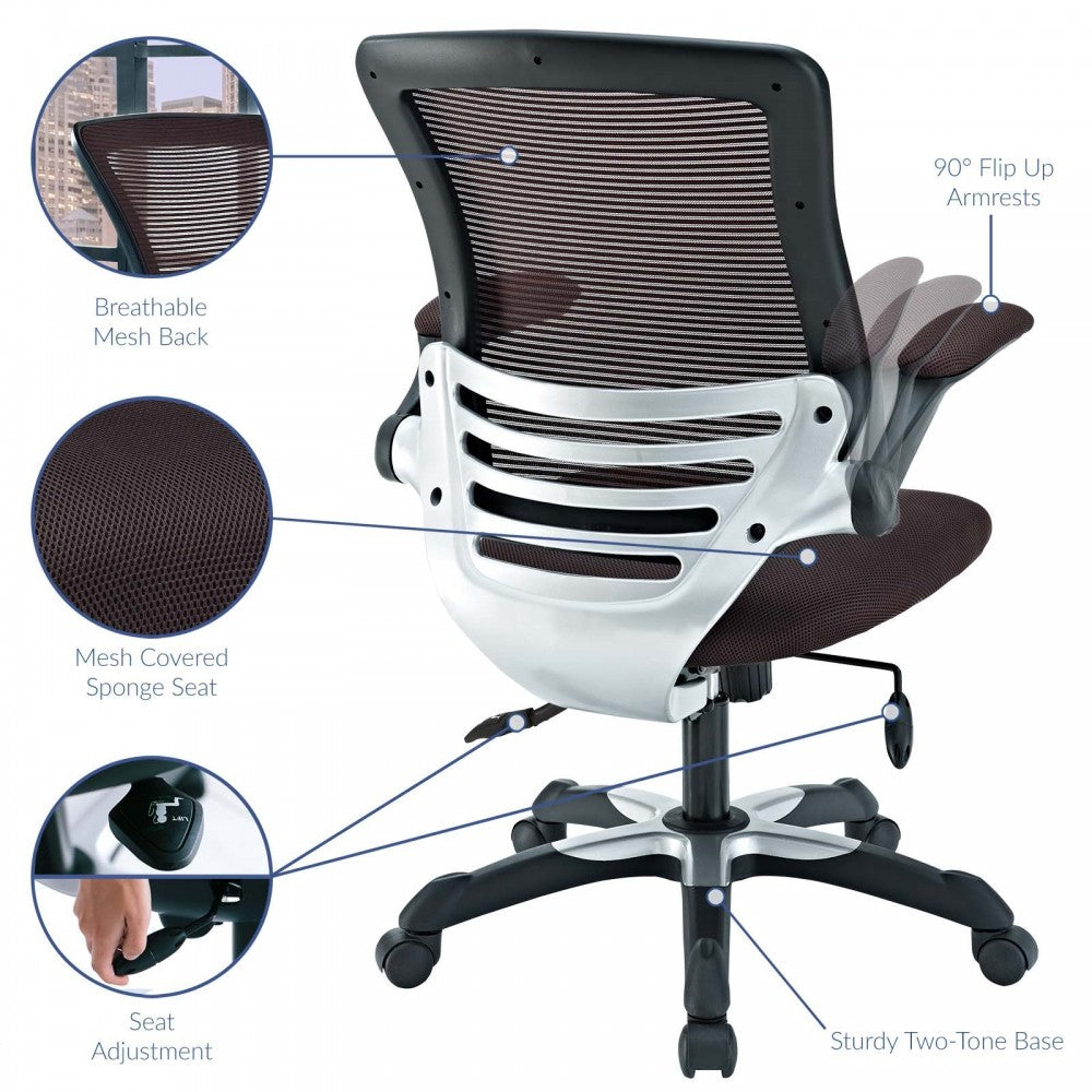 Edge Mesh Office Chair, Brown