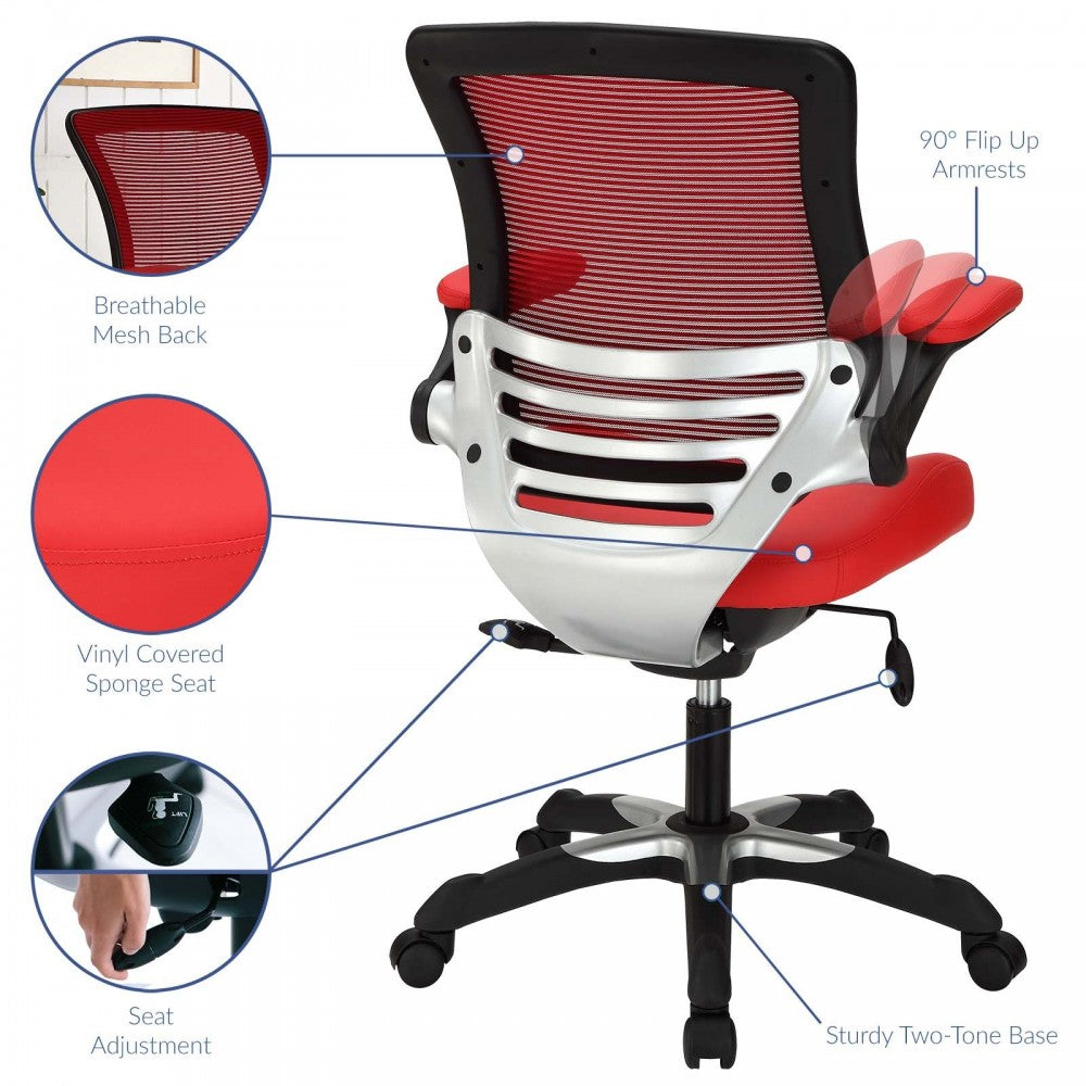 Edge Vinyl Office Chair, Red