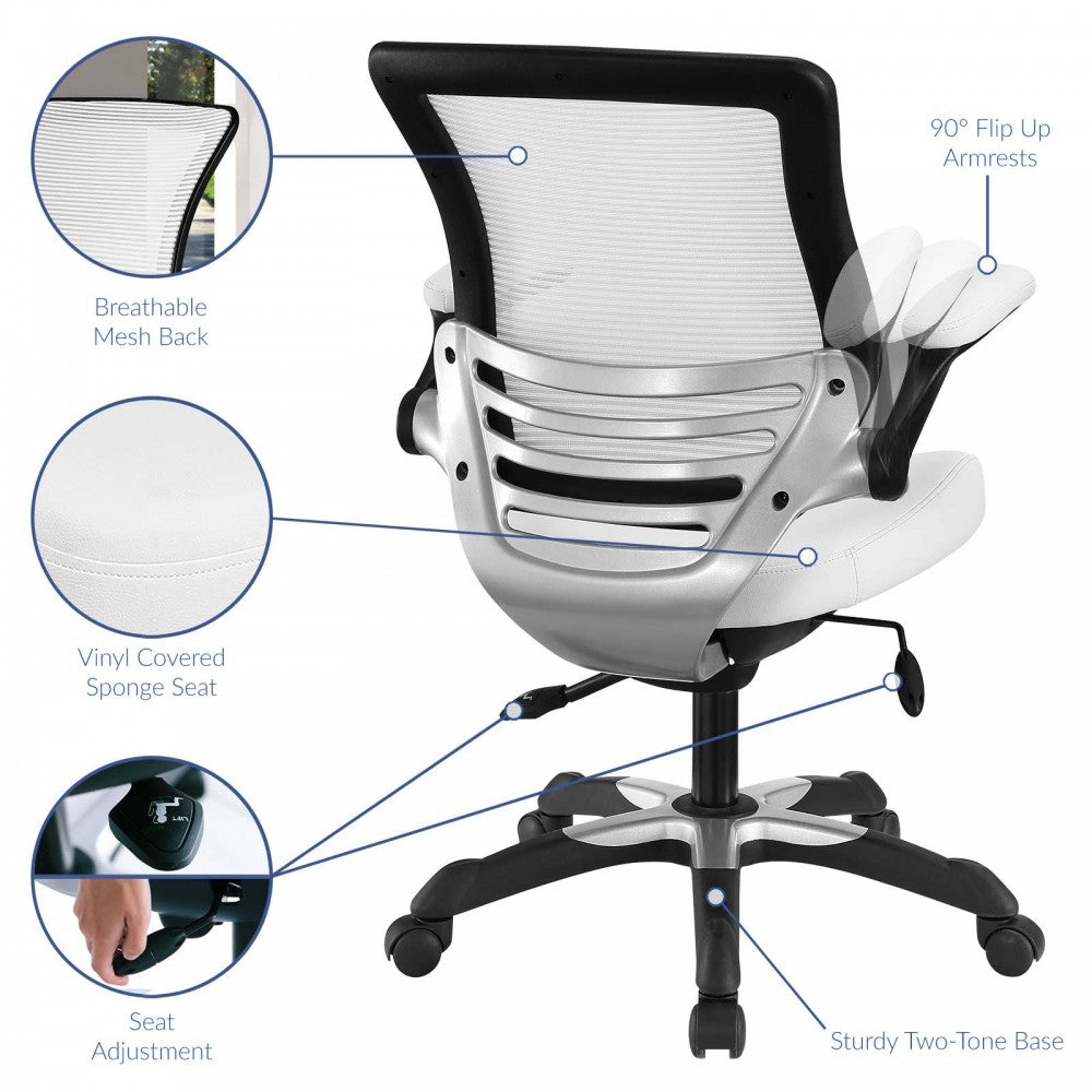 Edge Vinyl Office Chair, White