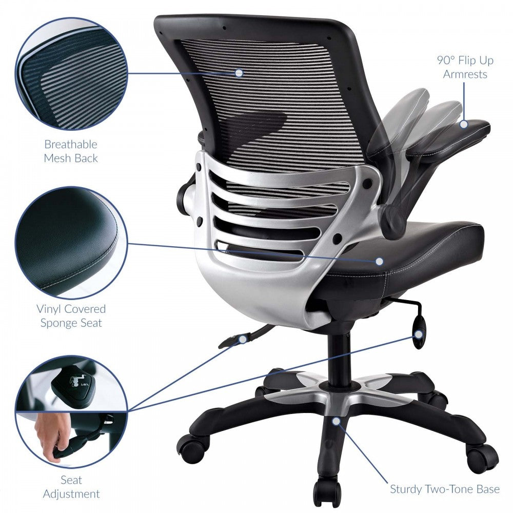 Edge Vinyl Office Chair, Black