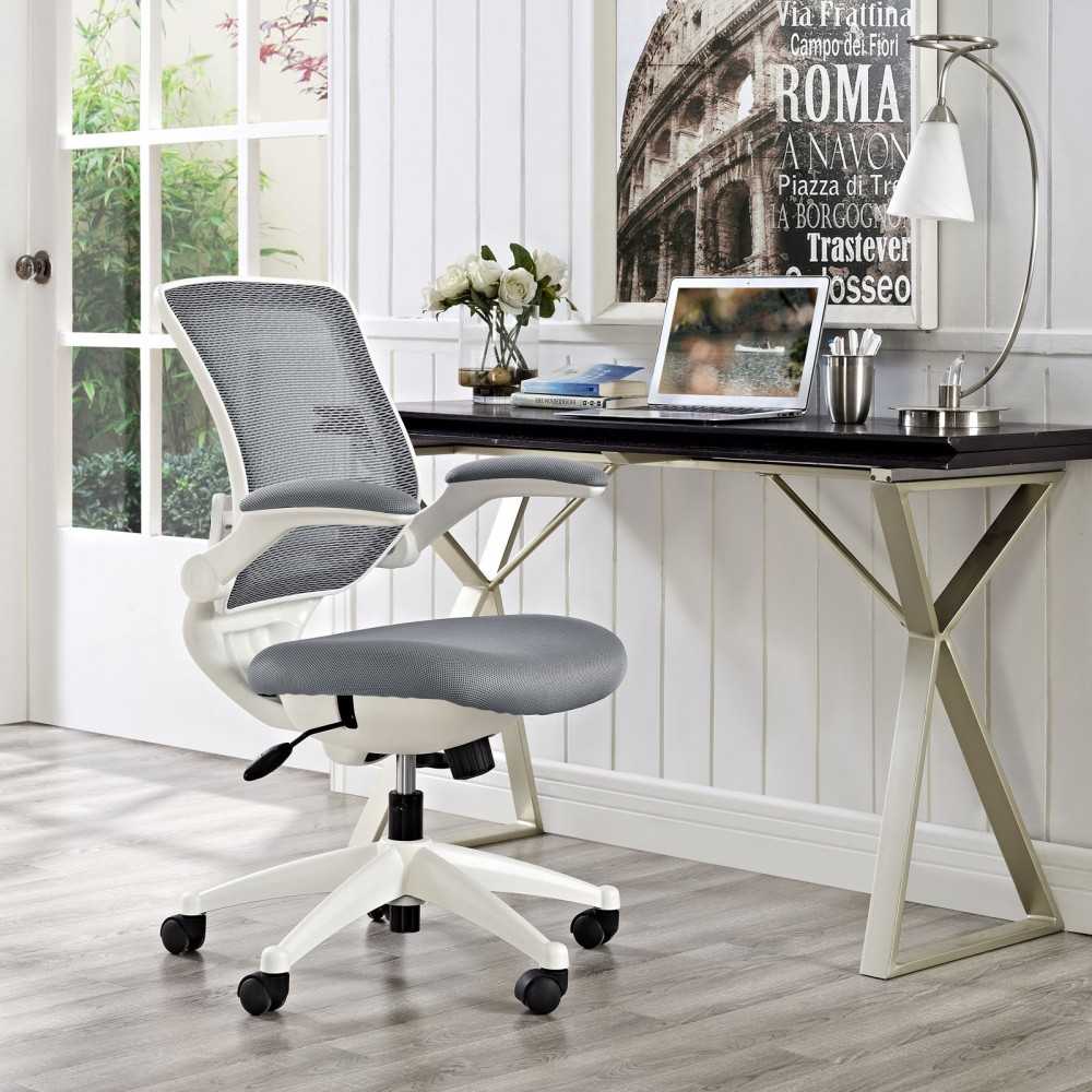 Edge White Base Office Chair, Gray