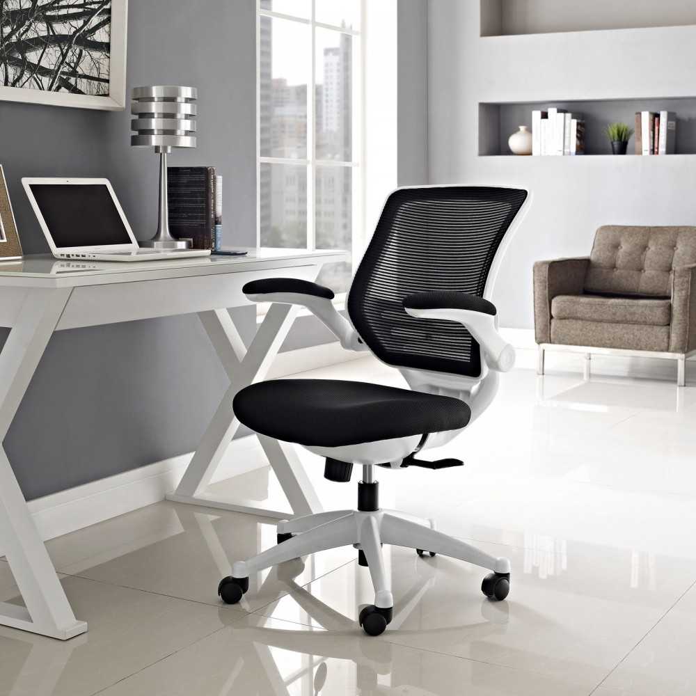 Edge White Base Office Chair, Black