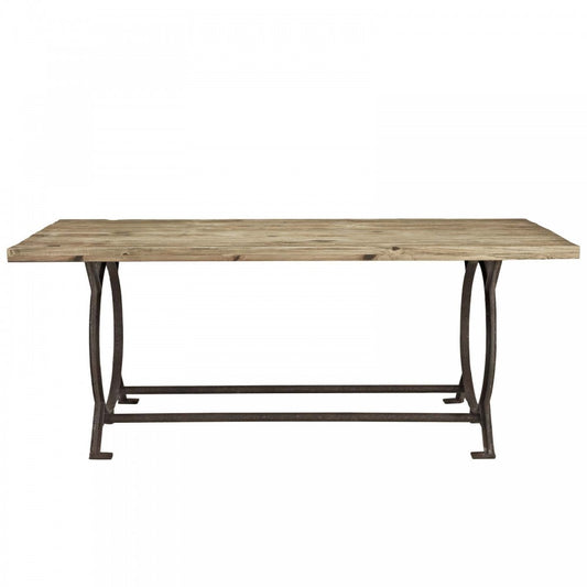 Effuse Rectangle Wood Top Dining Table