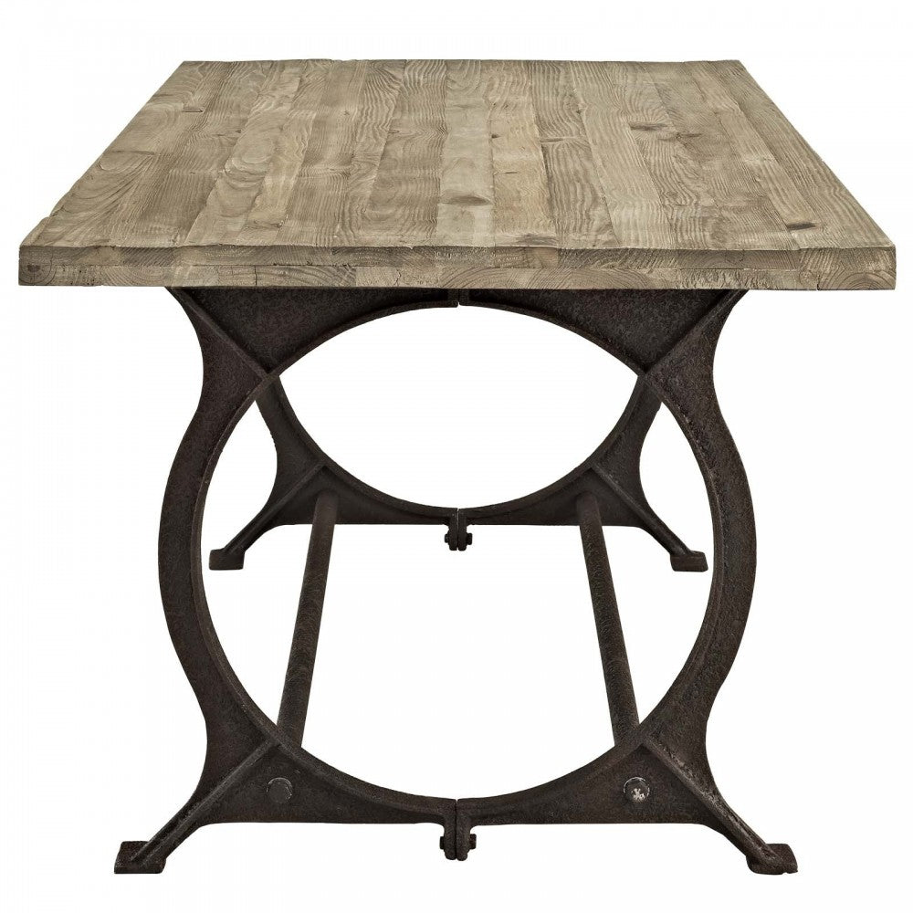 Effuse Rectangle Wood Top Dining Table