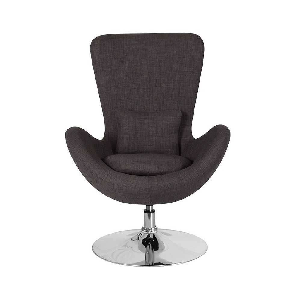 Egg Series Dark Gray Fabric Side Reception Chair