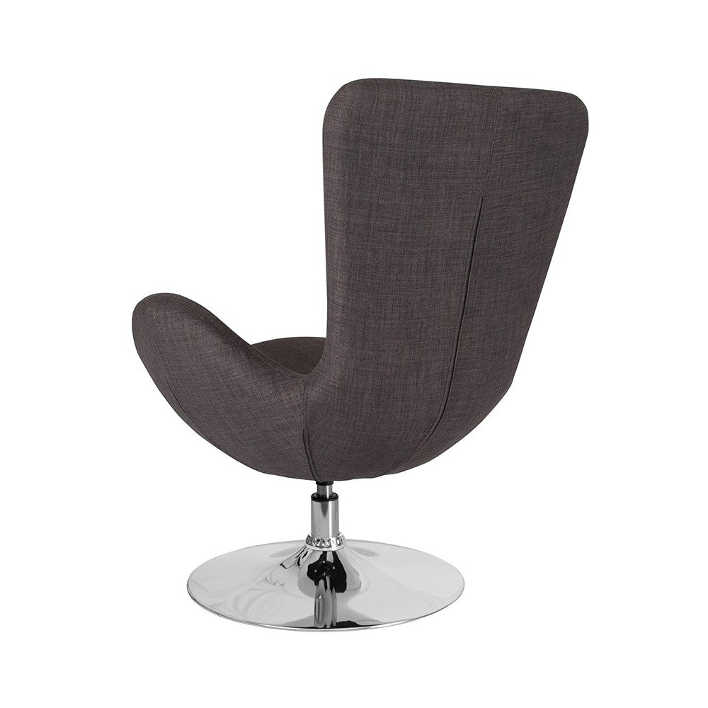 Egg Series Dark Gray Fabric Side Reception Chair