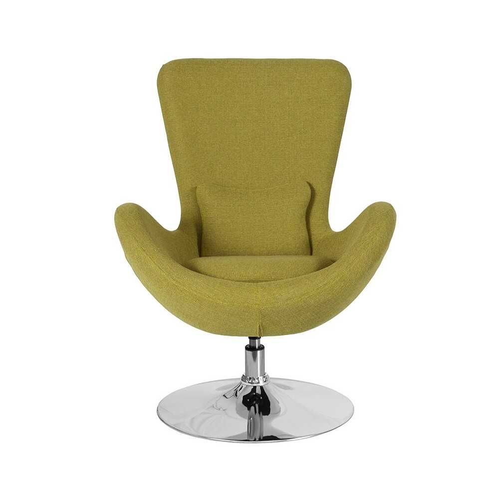 Egg Series Green Fabric Side Reception Chair