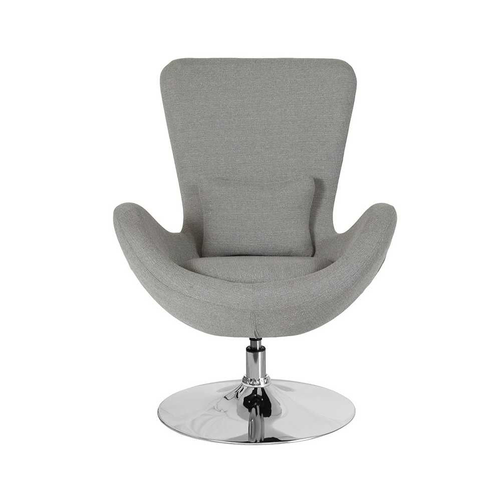Egg Series Light Gray Fabric Side Reception Chair