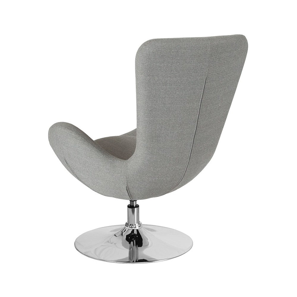 Egg Series Light Gray Fabric Side Reception Chair