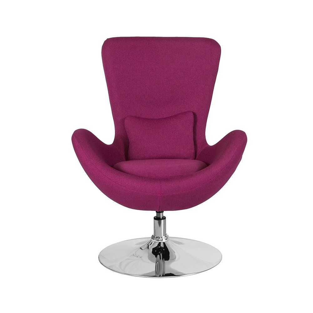 Egg Series Magenta Fabric Side Reception Chair