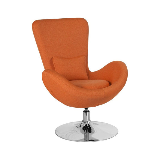 Egg Series Orange Fabric Side Reception Chair