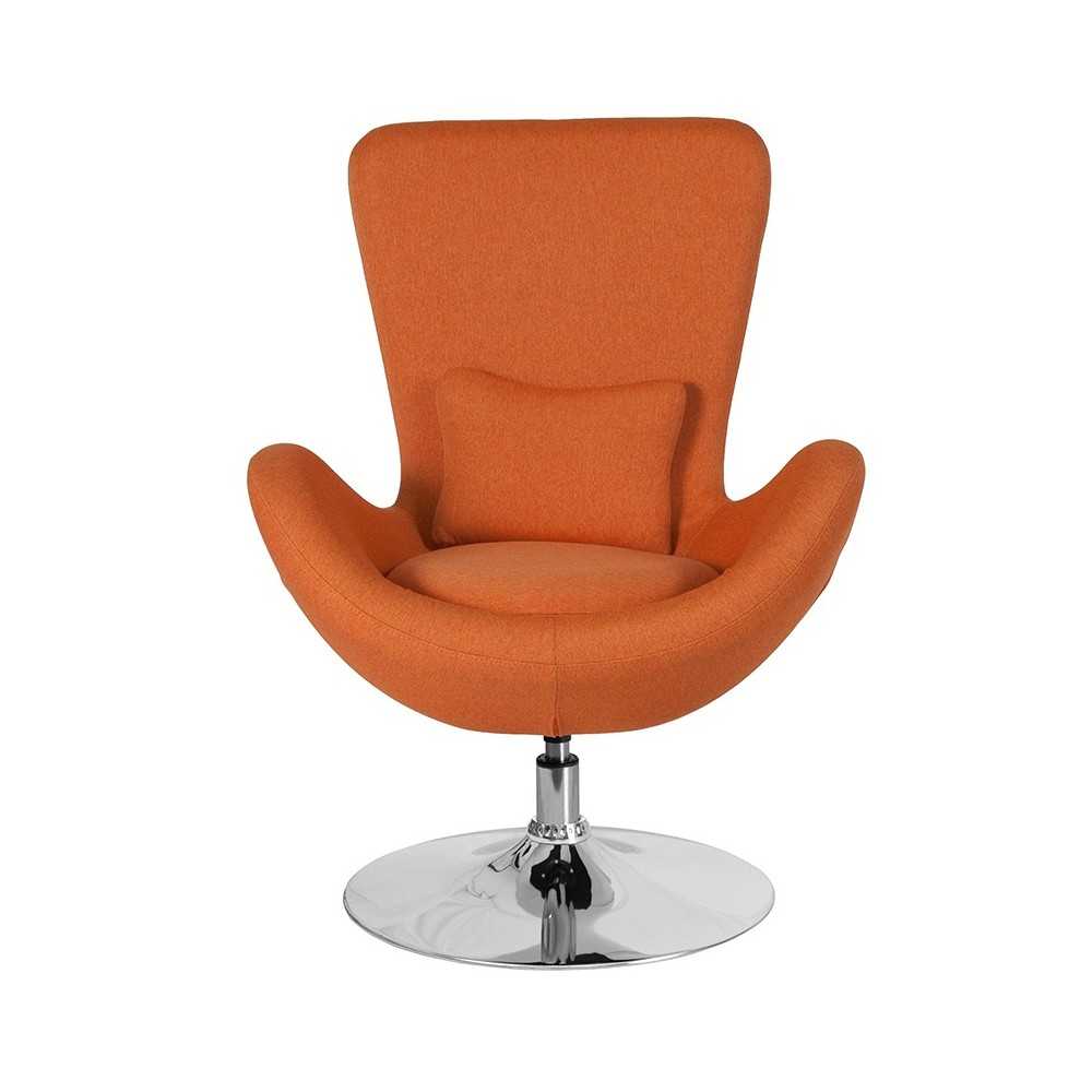 Egg Series Orange Fabric Side Reception Chair