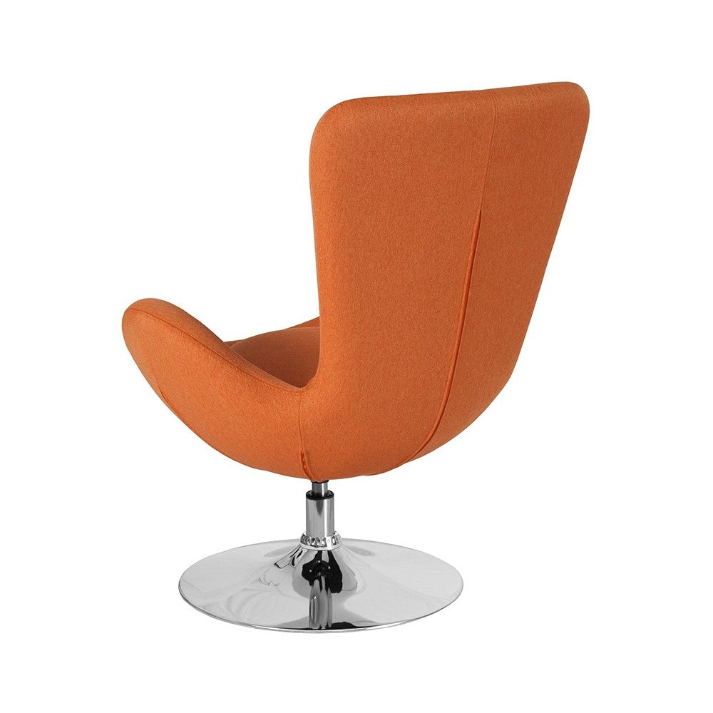 Egg Series Orange Fabric Side Reception Chair