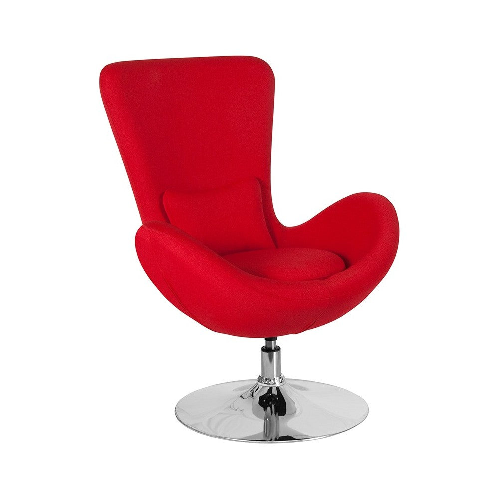Egg Series Red Fabric Side Reception Chair