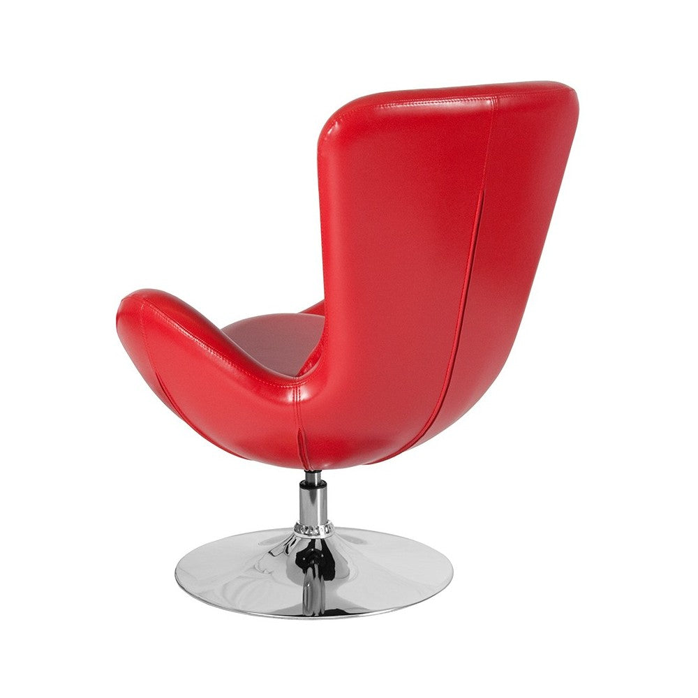 Egg Series Red LeatherSoft Side Reception Chair