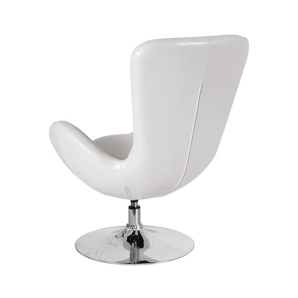 Egg Series White LeatherSoft Side Reception Chair