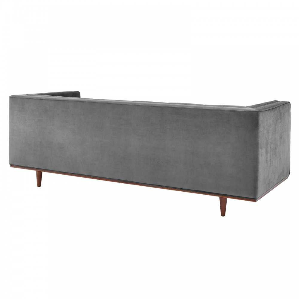 Elation Tufted Performance Velvet Sofa, Gray