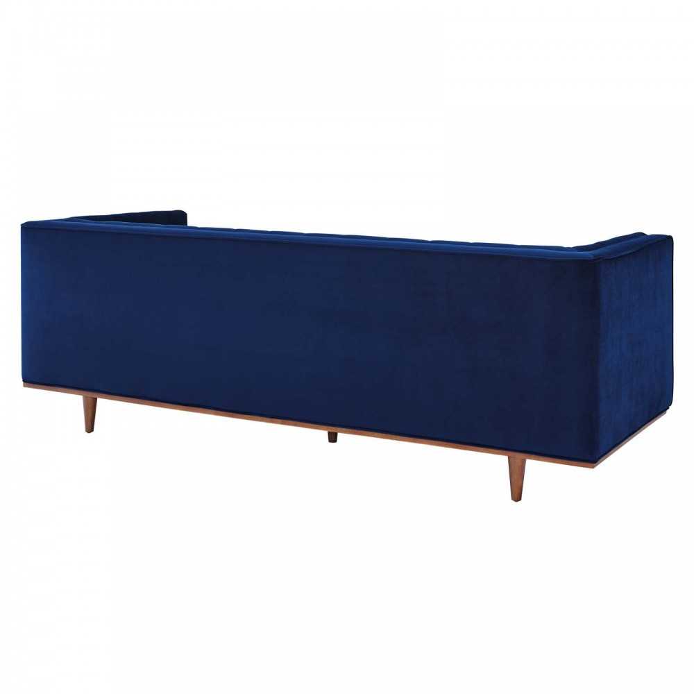 Elation Tufted Performance Velvet Sofa, Navy