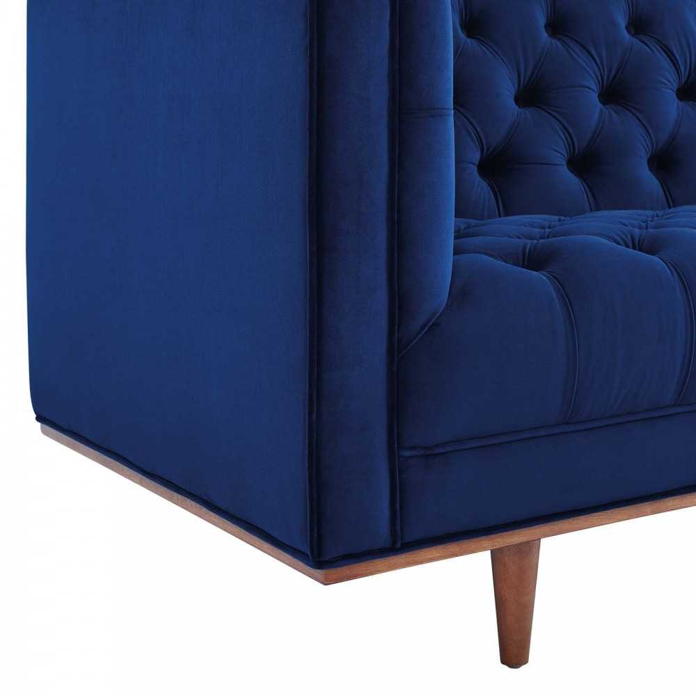 Elation Tufted Performance Velvet Sofa, Navy