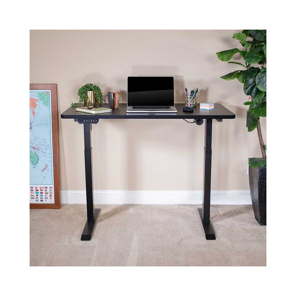 Electric Height Adjustable Standing Desk - Table Top 48" Wide - 24" Deep (Black)