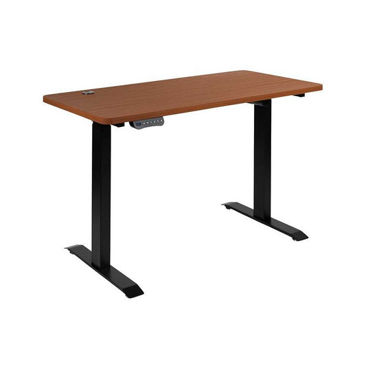 Electric Height Adjustable Standing Desk - Table Top 48" Wide - 24" Deep (Mahogany)