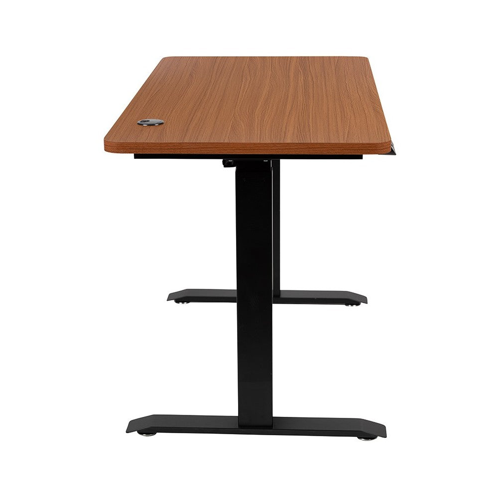 Electric Height Adjustable Standing Desk - Table Top 48" Wide - 24" Deep (Mahogany)