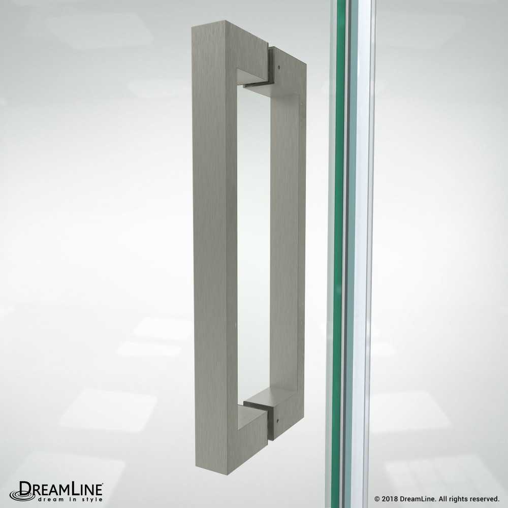 Elegance Plus 30-30 3/4 in. W x 72 in. H Frameless Pivot Shower Door in Brushed Nickel