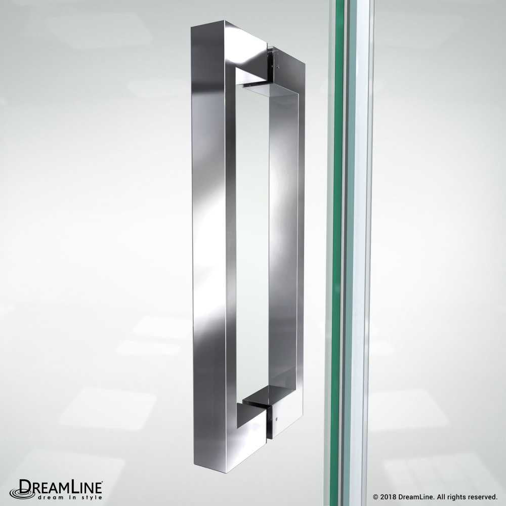 Elegance Plus 34-34 1/2 in. W x 72 in. H Frameless Pivot Shower Door in Chrome
