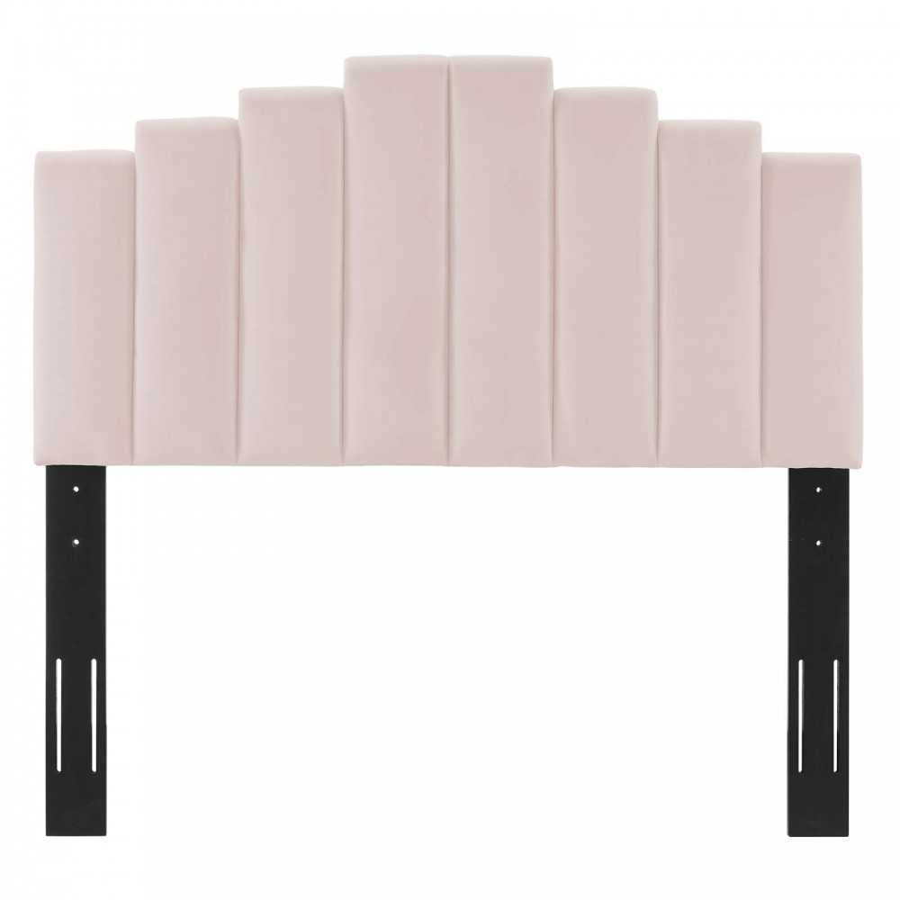 Elise Full Performance Velvet Platform Bed, Pink, MOD-6877-PNK