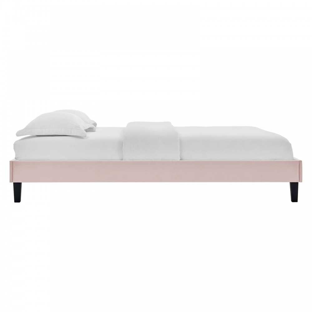 Elise Full Performance Velvet Platform Bed, Pink, MOD-6877-PNK
