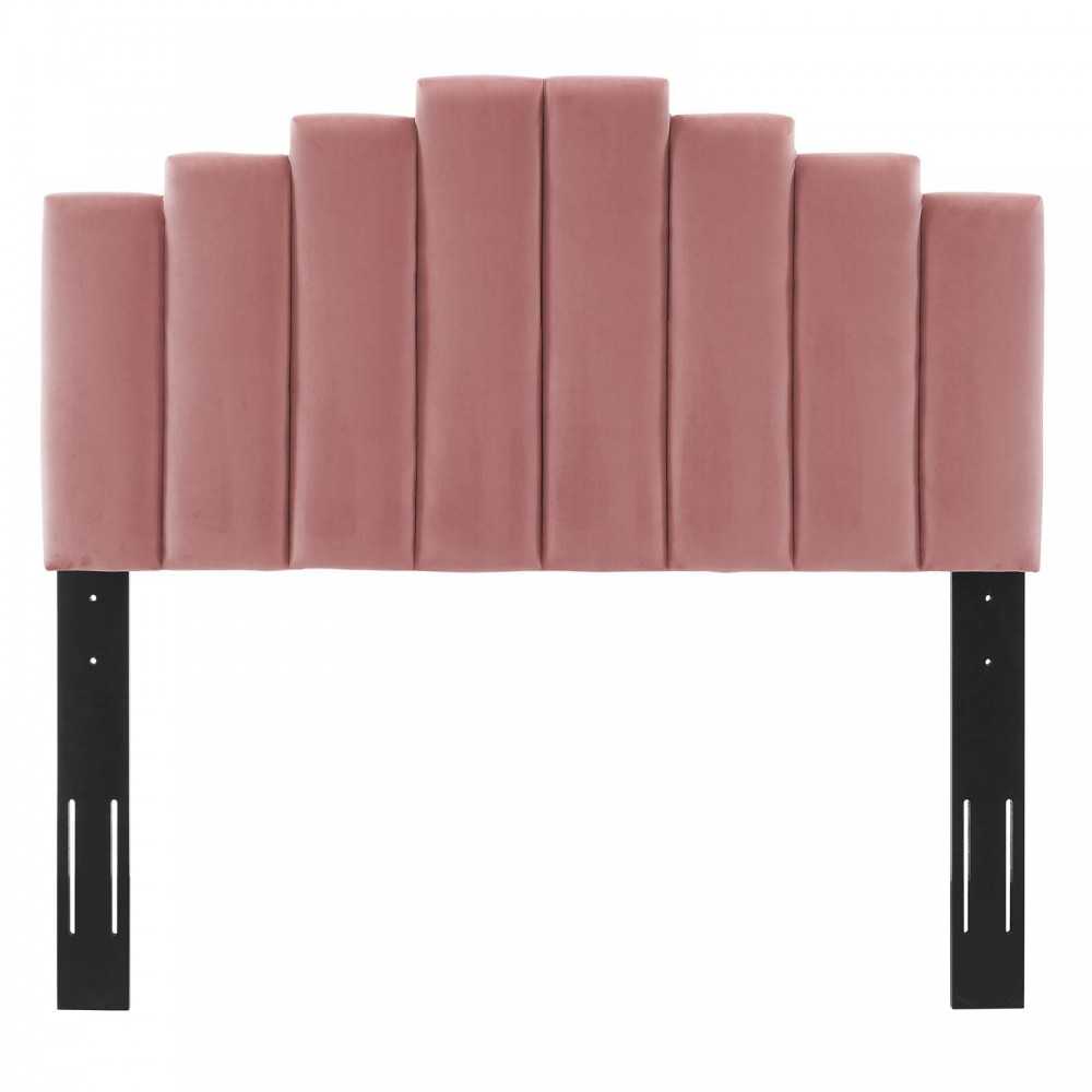 Elise Full Performance Velvet Platform Bed, Dusty Rose, MOD-6880-DUS