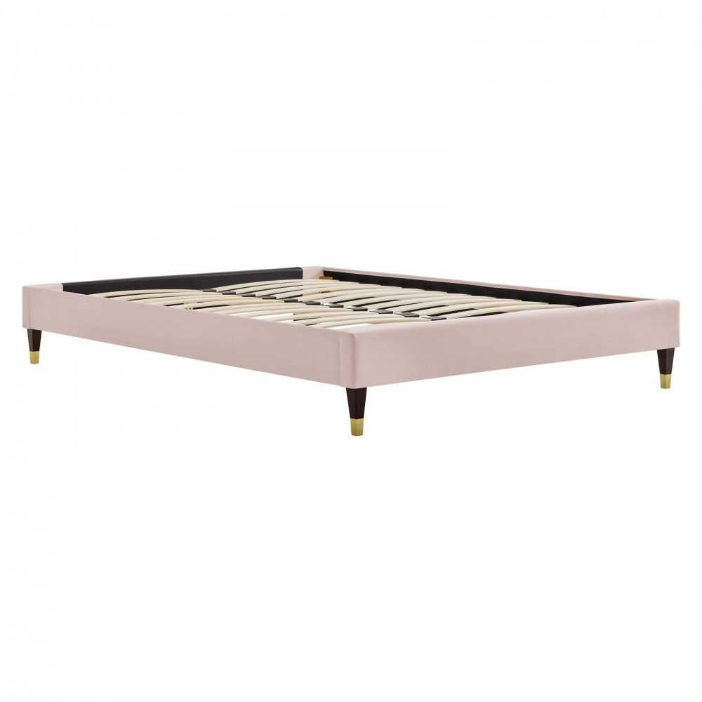 Elise Full Performance Velvet Platform Bed, Pink, MOD-6874-PNK