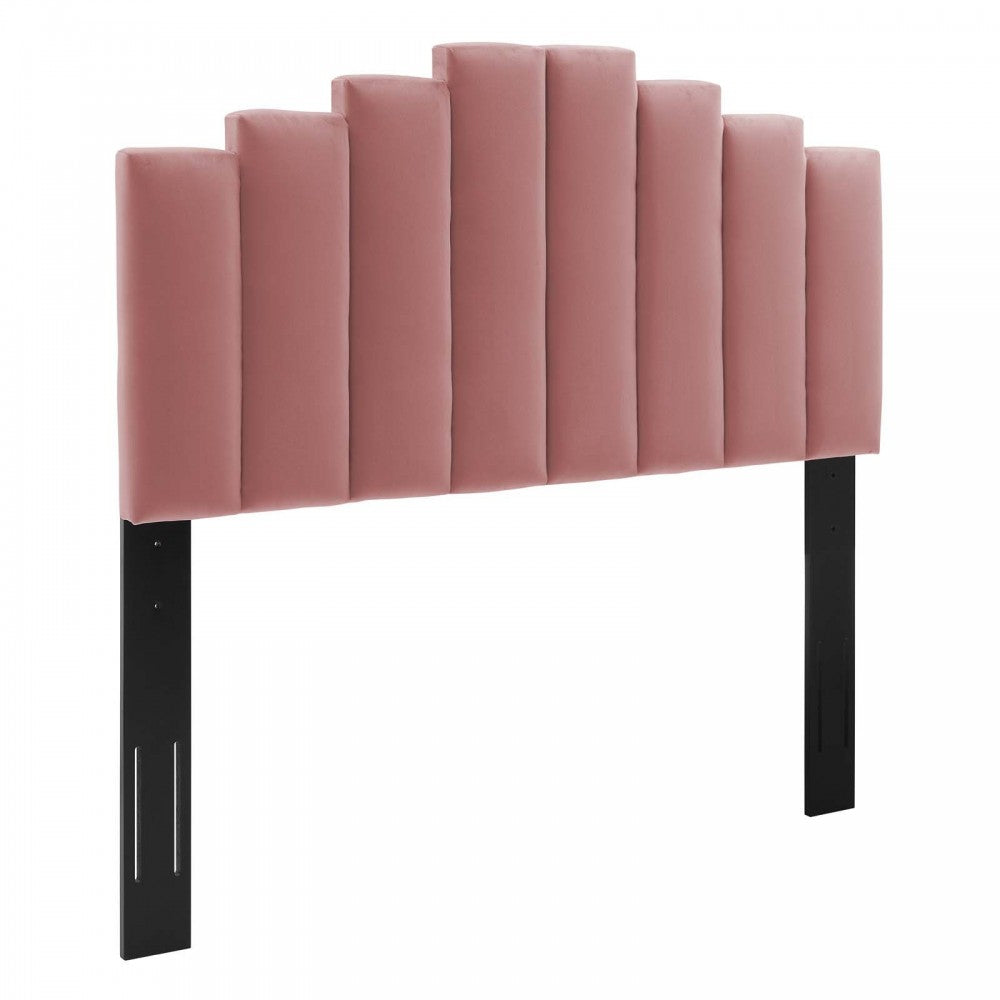 Elise Full Performance Velvet Platform Bed, Dusty Rose, MOD-6877-DUS
