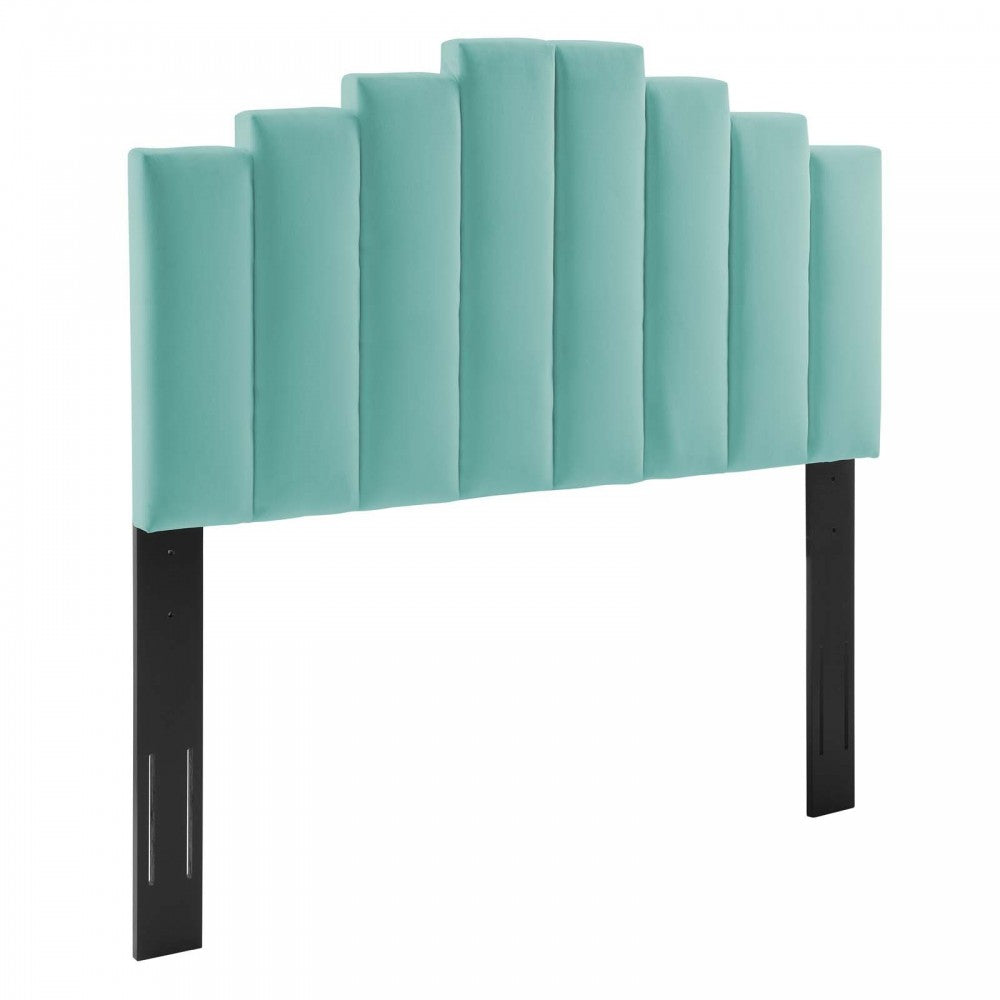Elise King Performance Velvet Platform Bed, Mint, MOD-6878-MIN