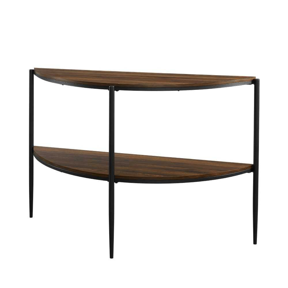 Ella 48" Half Round Tiered Entry Table - Dark Walnut