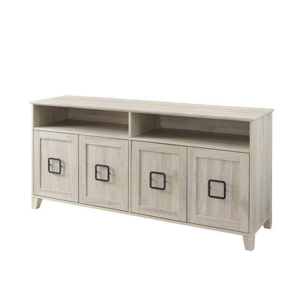 Ellie 58" 4 Door Square Handle Modern TV Console - Birch