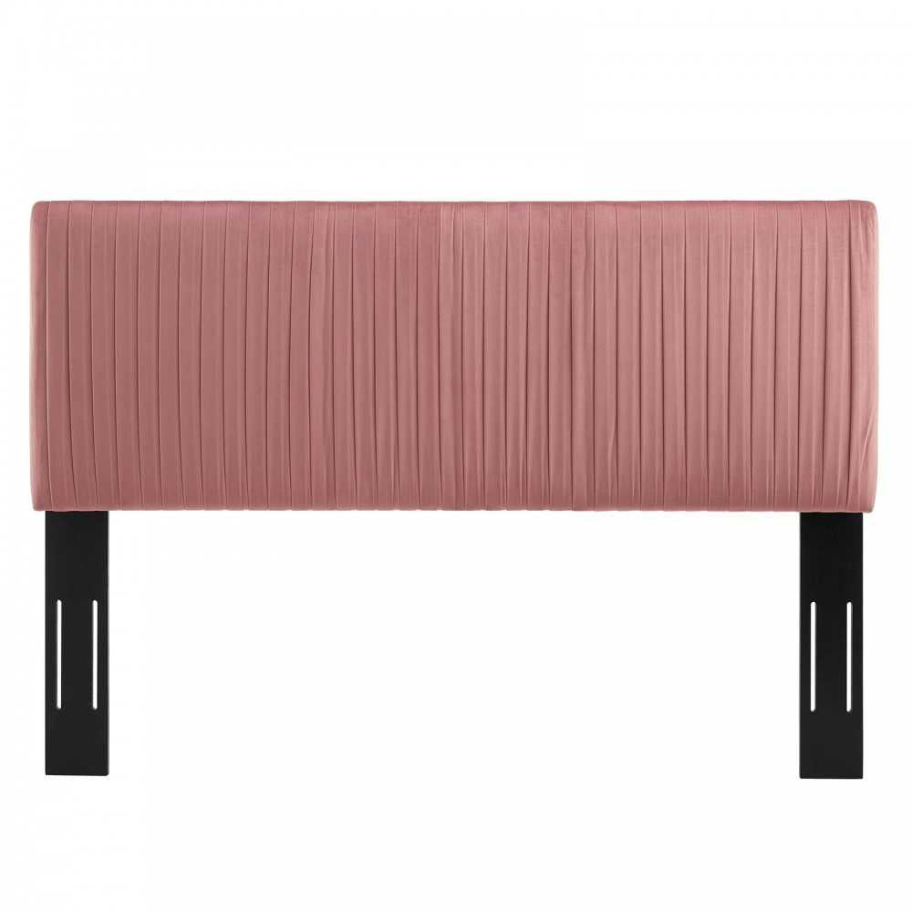 Eloise Channel Tufted Performance Velvet Full/Queen Headboard, Dusty Rose