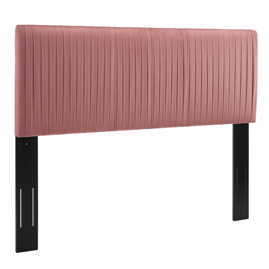 Eloise Channel Tufted Performance Velvet King/California King Headboard, Dusty Rose