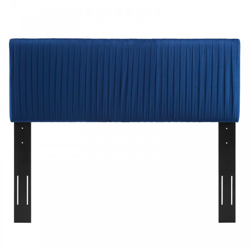 Eloise Channel Tufted Performance Velvet King/California King Headboard, Navy