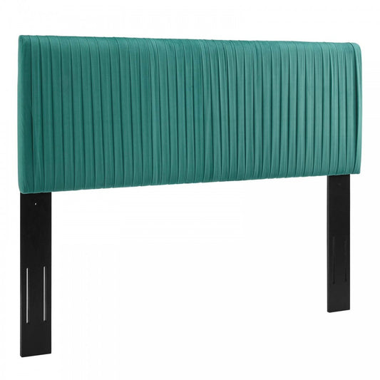 Eloise Channel Tufted Performance Velvet King/California King Headboard, Teal
