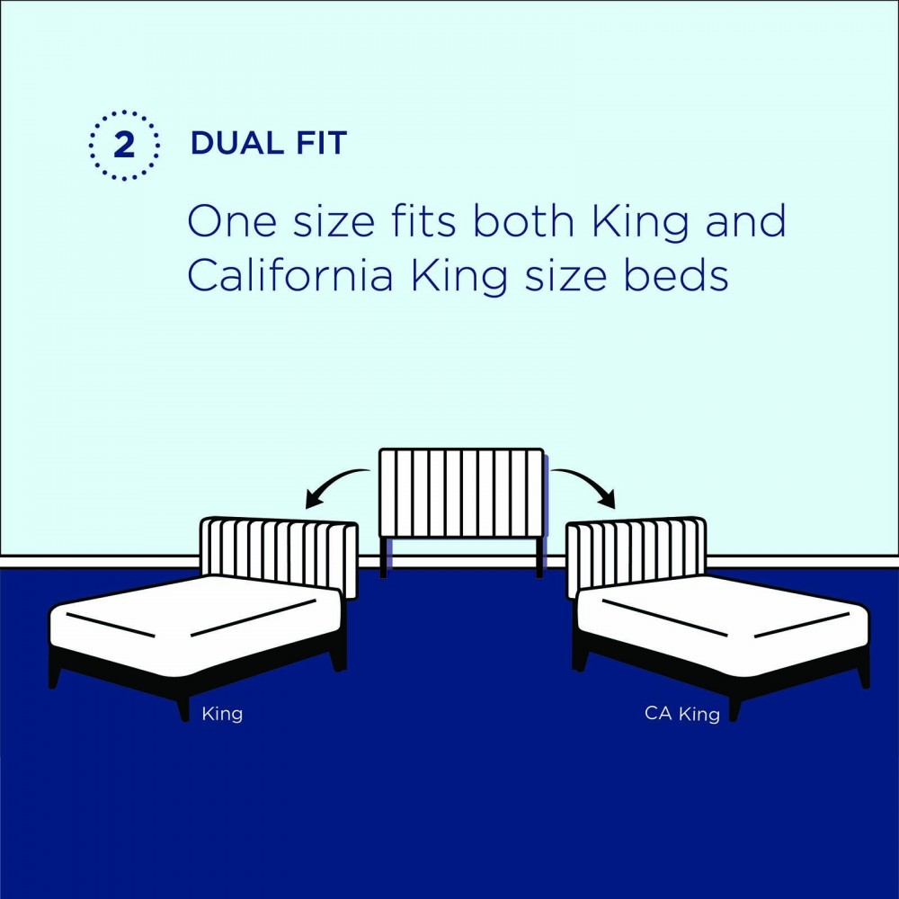 Eloise Channel Tufted Performance Velvet King/California King Headboard, Charcoal